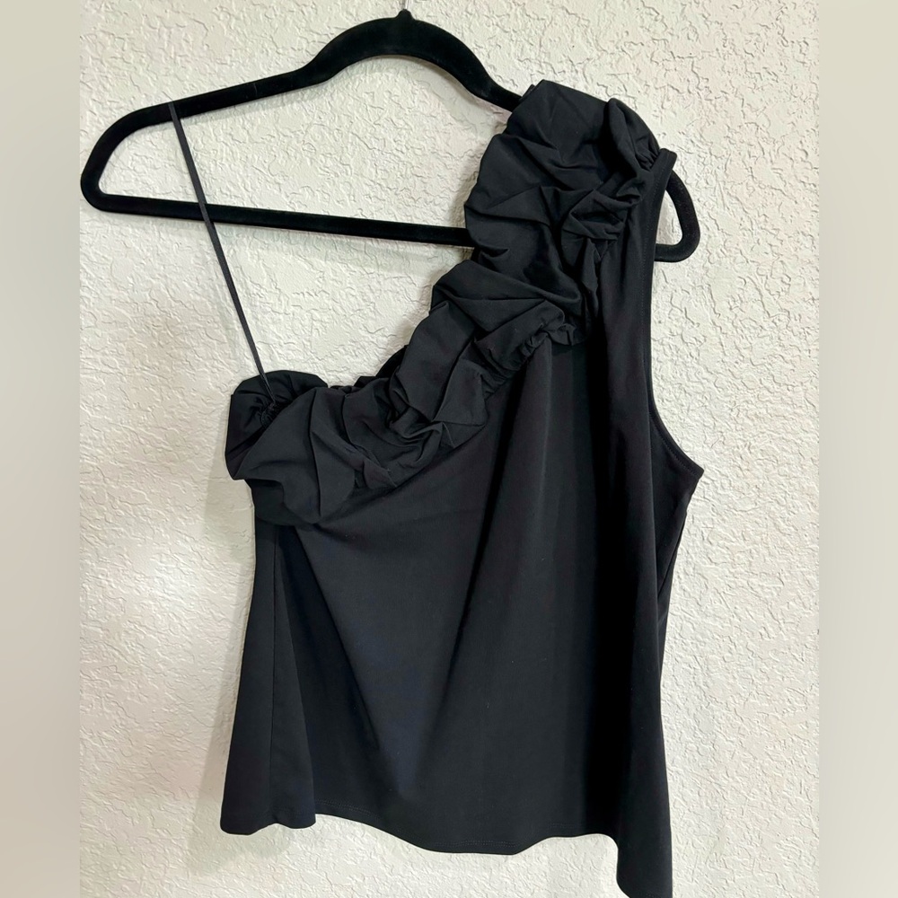 NWT one shoulder puff sleeve top.